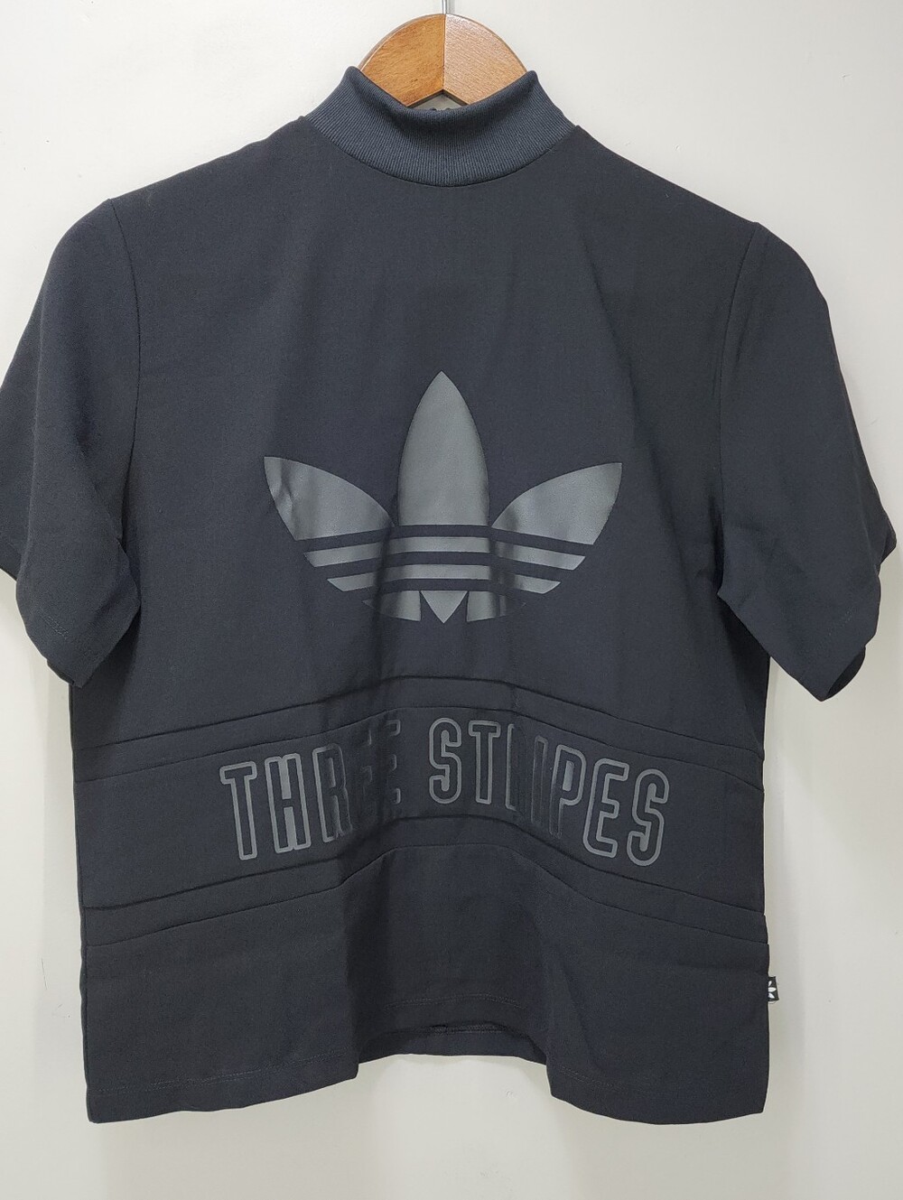 Adidas Trefoil Three Stripes Mock Neck Top